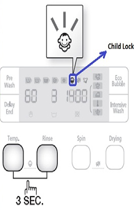 Máy giặt Electrolux bị khóa trẻ em